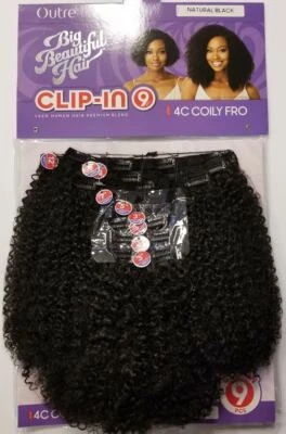 Hermoso cabello humano Outre Big mezcla premium clip 9 piezas 4C bobina para Foto 1 de 3