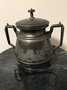 Antique Rogers & Bro Triple Plate 1800 Etched Covered Container/Urn Late 1800's - Picture 1 of 9