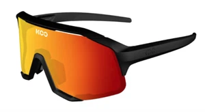 KOO Demos Cycling Sport Sunglasses Black Matt / Red Mirror Zeiss Lenses - Picture 1 of 3