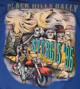 Vtg 1996 Stugis Mt Rushmore Single Stitch Small Stain T-Shirt Size L Made USA - Picture 1 of 6