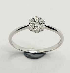 9ct White Gold Diamond Cluster Flower Ring Size L, O, P, R, S, T, U, V - Picture 1 of 11