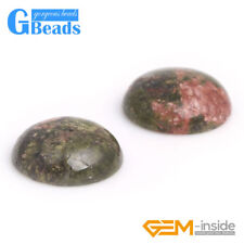 Round Oval Green Unakite CAB Cabochon Beads For Jewelry Ring Charm Making 5Pcs  