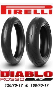 PIRELLI DIABLO ROSSO 4 120/70ZR17 & 160/60ZR17 TIRE SET HONDA DUCATI BMW APRILIA - Picture 1 of 1