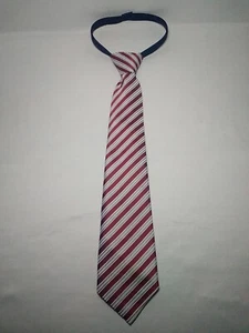  Necktie Boys Zipper Necktie Strip Red & White Woven 3"x 15"  - Picture 1 of 12