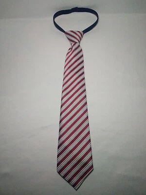  Necktie Boys Zipper Necktie Strip Red & White Woven 3"x 15"  - Image 1 of 4