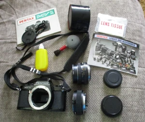 Cámara fotográfica Asahi Pentax MV1 SLR 35 mm con 2 piezas/reparación de lentes - Imagen 1 de 16