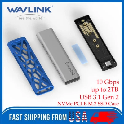 Caja SSD Wavlink M.2 NVMe USB 3.1 Gen 2 10 Gbps Tipo C NVMe PCI-E M.2 Estuche  Foto 1 de 4