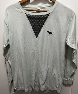 Camisa ROSA Victoria's Secret Medium Spirit Jersey Manga Larga Love Dog - Imagen 1 de 10