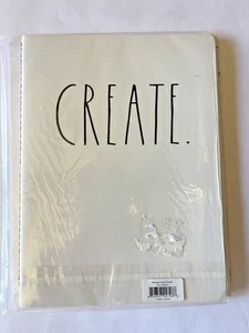 Rae Dunn 2 Pk White 80 Pg DREAM CREATE Soft Cover Notebook Set 10" x 7.25" NEW - Picture 1 of 6