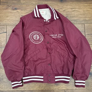CC) Chaqueta de satén de colección King Louie Granate Med United Steelworkers of America Utah - Imagen 1 de 7
