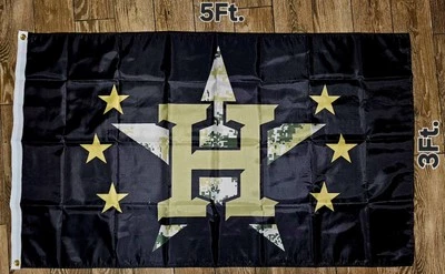 Houston Astros 3x5 ft Flag Banner MLB Baseball-Double Sided Mirrored-Military - Image 1 of 4
