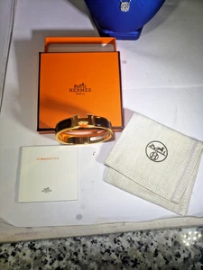 pulsera hermes clic h esmalte negro nueva en caja - Imagen 1 de 8