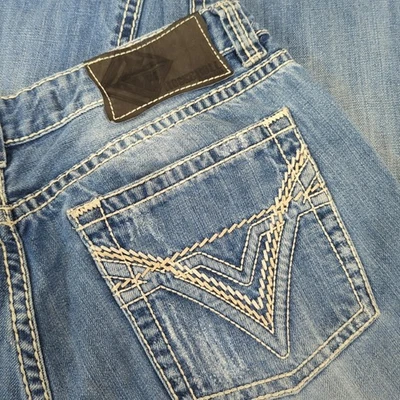 Rock & Roll Denim Cowboy Jeans Mens 36x36 Pistol Straight Leg Distressed Blue - Image 1 of 4