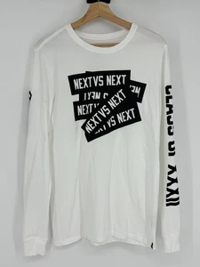 Air Jordan Nike weiß schwarz Grafik Langarm T-Shirt Herren Größe Medium - Bild 1 von 8