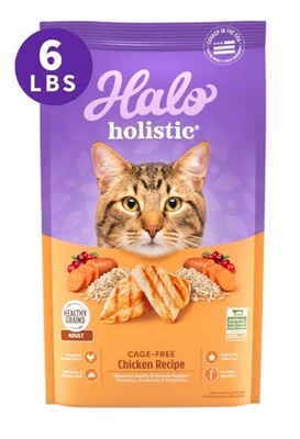 Halo Holistic Indoor Cat Food Dry, Grain Free Cage-free Chicken Recipe for he... - Image 1 of 4