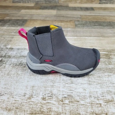 Botas Chelsea Keen Kootenay III Niños Talla 8 Cuero Gris Sin Cordones Medio Top Puntera Redonda Foto 1 de 4