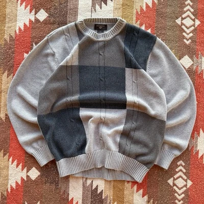 Suéter Vintage Y2K Dockers Multicolor Grande Estampado a Cuadros, L, 21.5x25.75 Foto 1 de 2