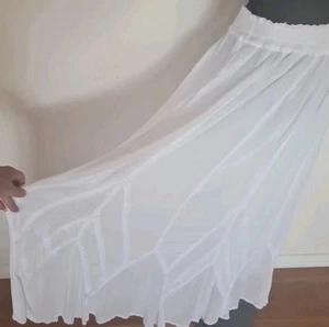 Holy Clothing White Gypsy Hippie Womens Wedding Indian Skirt L/XL Fit 12-16 - Picture 1 of 12