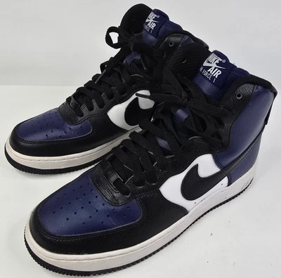 Nike Air Force 1 High By You Mens 7 Black White Blue Custom Sneakers AQ3771-994 - Image 1 of 4