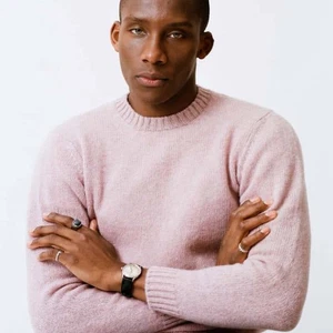 BNWT Malloch’s Wreay Shetland Wool Crew Neck Jumper XXL Pink Haar RRP £205 - Picture 1 of 9