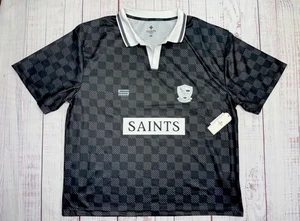 SAINTS STUDIO Maglia Calcio Uomo SAINTS CHAMPION #16 Polo Shirt Tg.2X NUOVA NERA - Foto 1 di 2