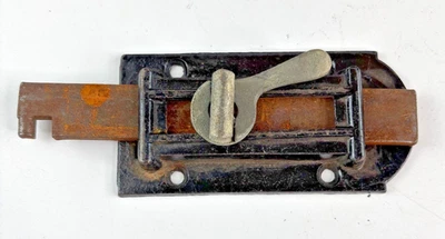 Trava antiga de porta de obturador de parafuso deslizante sem guardião ferro fundido - Imagem 1 de 4