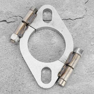 Universal 2 Zoll flach oval geteilt Auspuff Flansch Reparatursatz robust Edelstahl - Bild 1 von 7