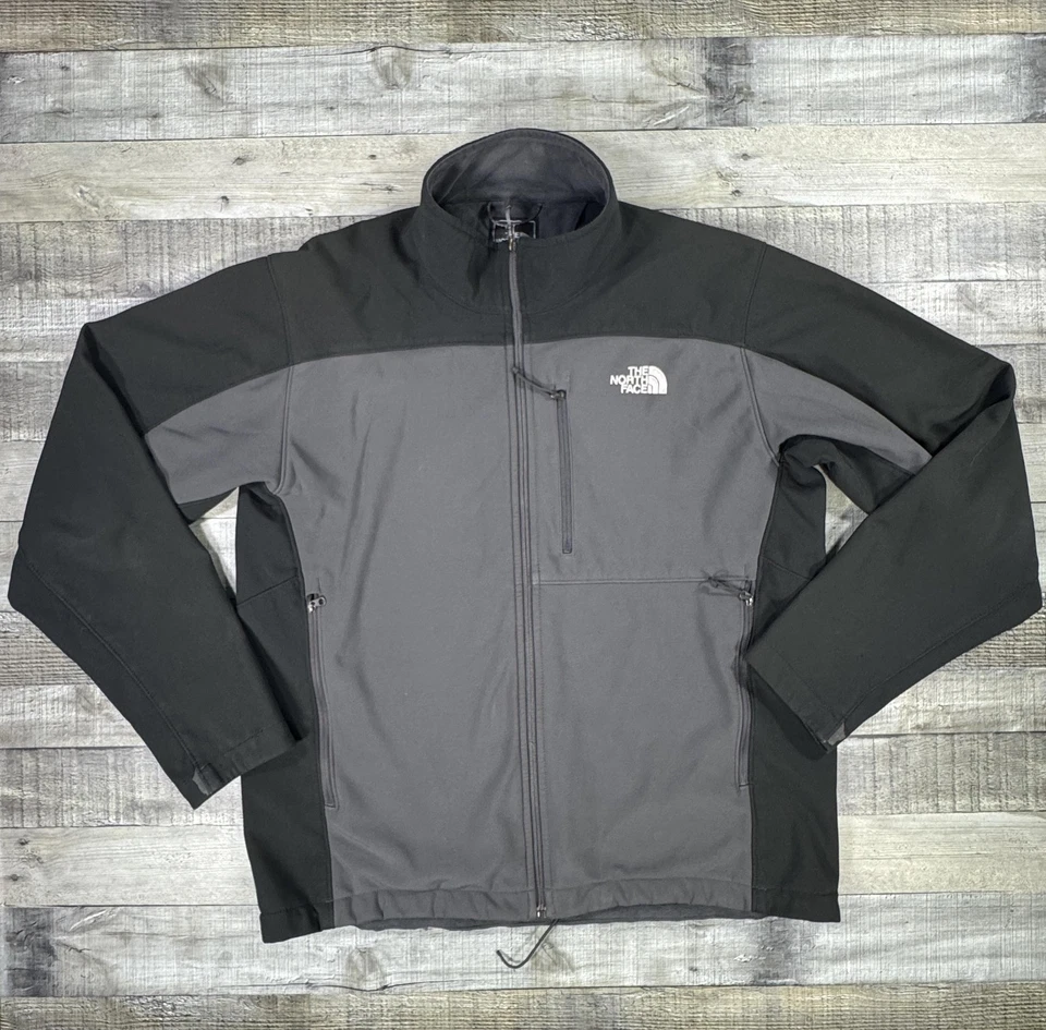 Chaqueta The North Face Para Hombre Grande Negra Gris Softshell Forrada de Vellón Cremallera Completa Foto 1 de 4