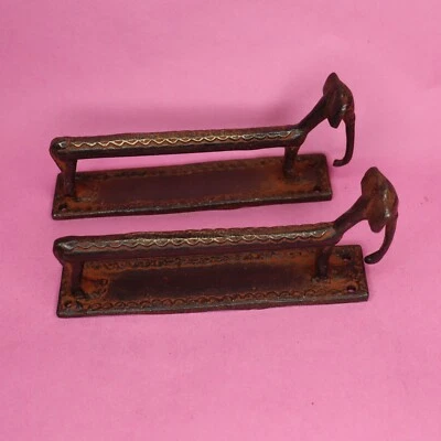 黄铜手工大象形状门把手古董风格抽屉窗户拉旋钮 — 第 1/4 张图片