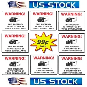 HOME SECURITY CAMERAS IN USE WINDOW WARNING STICKERS SIGN 8 DECAL .99 CENT - Picture 1 of 3