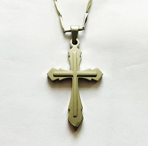 New Christian Stainless Steel Religions Cross Jesus Christ Necklace Chain onek10 - Picture 1 of 1