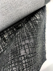8 Meter schwarz und silber Polsterstoff PORTOFREI - Bild 1 von 3