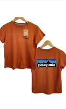Patagonia Tee Women's XL Orange P-6 Logo Responsibili-Tee Quartz Coral Slim Fit