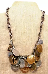 (C1) Collana con ciondolo Chico's in rame, ottone e argento - Nuova - Foto 1 di 8