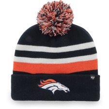 Denver Broncos '47 Brand Beanie Navy Orange State Line Pom Cuffed Knit Hat