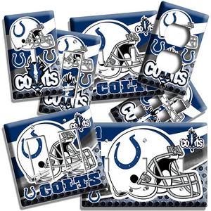 INDIANAPOLIS COLTS FOOTBALL TEAM LIGHT SWITCH OUTLET WALL PLATES SPORT ART DECOR - Picture 1 of 34