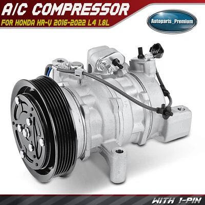A/C Compressor w/ 10SRE11C Compressor for Honda HR-V 2016-2022 L4 1.8L 6-Groove - Image 1 of 4