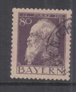 GERMANY, BAVARIA, 1911 Birthday, type I, 80pf. Violet, used. - Picture 1 of 1