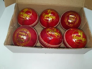 TY Racing Premium Quality Leather Cricket Ball  (Red/White) 156g - Picture 1 of 4