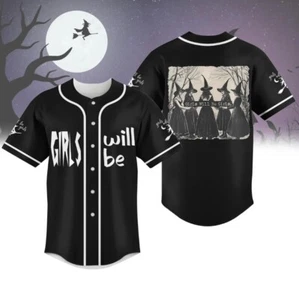 Girls Will Be Girls Witch Baseball Shirt, Funny Witch Baseball Jersey - Picture 1 of 4