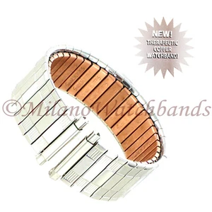 18-22mm Speidel Therapeutic Copper Twist-O-Flex Silver Tone Band BOGO W/ Defect - Picture 1 of 4