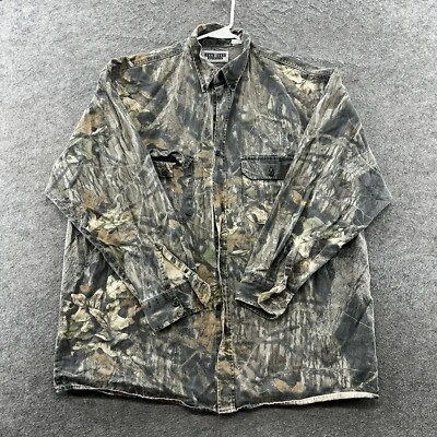 VTG Hunting Shirt Mens XL Green Brown Real Tree Camo Heavy Cloth Jerzees 90s - Image 1 of 4