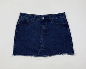 minigonna donna usato a trapezio svasata L W30 tg 44 denim jeans corta blu T8610 - Foto 1 di 8