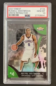 Russell Westbrook 2007 Topps Finest Green refractor raro radiocontrol 041/149 PSA 10 - Imagen 1 de 2