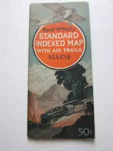 MAINE 1929 FERROCARRIL Y MAPA DE CARRETERAS AUTOMÁTICO, MAPAS DE BOLSILLO RAND McNLLY - Imagen 1 de 17