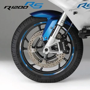 R1200RS motorcycle wheel decals rim stickers set stripes r1200 rs BMW blue - Picture 1 of 2