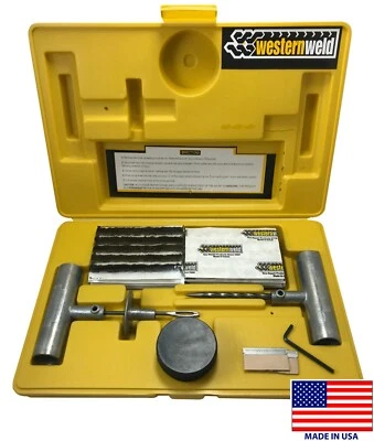 (66) Western Weld Heavy Duty Flat Tire Repair Tool Kit Plug Patch Car Truck USA - Image 1 of 4