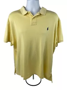 VINTAGE Polo Ralph Lauren Polo Shirt Mens XL Yellow Custom Fit S/S Polo Shirt - Picture 1 of 10