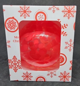 New Mouth-Blown Mottled Art Glass Red Ball Ornament , 5 in Across 15 in around. - Picture 1 of 7
