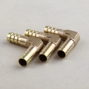 3Pcs NEW 90 Degree (3/8" x 3/8") Brass Barbed Tube Pipe Fitting Hose Barb Elbow - Picture 1 of 5